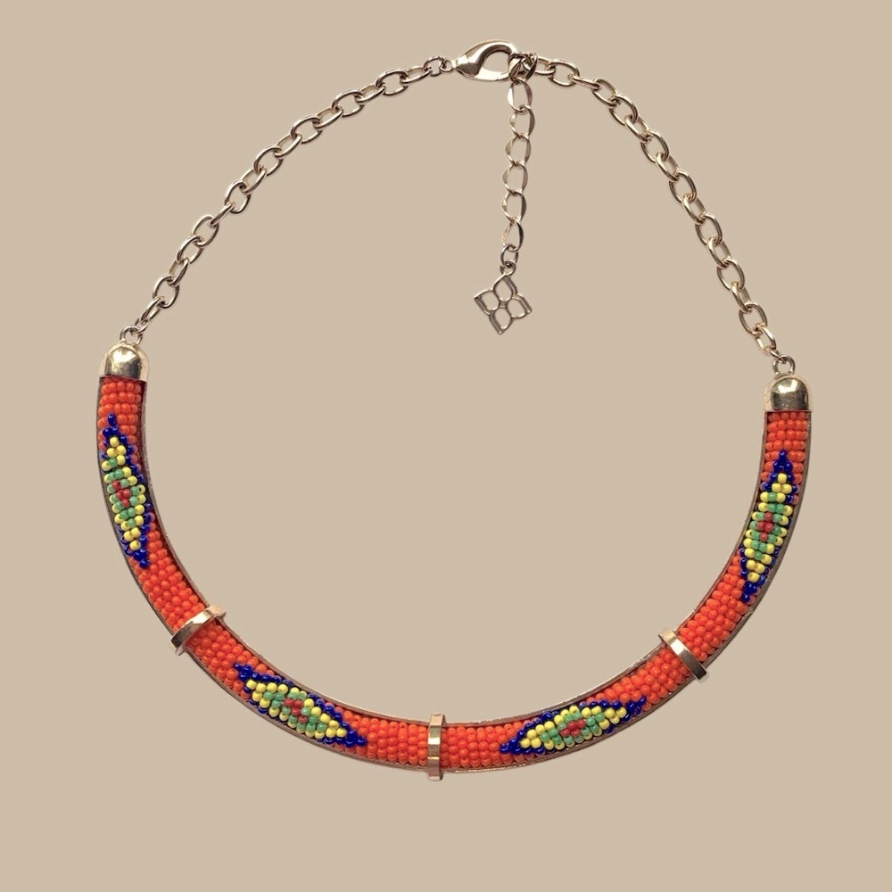 Colorful Native American Inspired Handcrafted Beaded Necklace - Picture 2 of 3